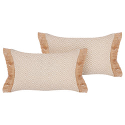 Set of 2 Decorative Cushions BOATH 30 x 50 cm Beige Solid