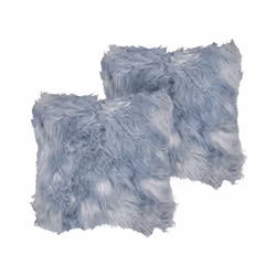 Set of 2 Faux Fur Cushions 42 x 42 cm Blue LUBHA