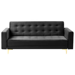 Sofa Bed ABERDEEN Velvet Black 3 Seater