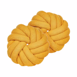 Set of 2 Boucle Knot Cushions 31 x 31 cm Yellow AKOLA