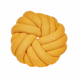 Set of 2 Boucle Knot Cushions 31 x 31 cm Yellow AKOLA