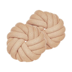 Set of 2 Boucle Knot Cushions 31 x 31 cm Beige AKOLA