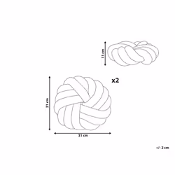 Set of 2 Boucle Knot Cushions 31 x 31 cm Beige AKOLA