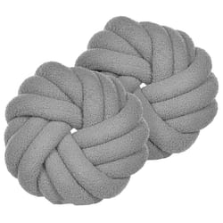 Set of 2 Cushions AKOLA Boucle 31 x 31 cm Grey Solid