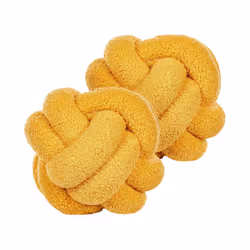 Set of 2 Boucle Knot Cushions 19 x 19 cm Yellow MALNI