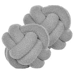 Set of 2 Decorative Cushions MALNI Boucle 19 x 19 cm Grey Solid