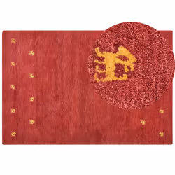 Wool Gabbeh Area Rug 200 x 300 cm Red YARALI