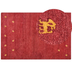Wool Gabbeh Area Rug 200 x 300 cm Red YARALI