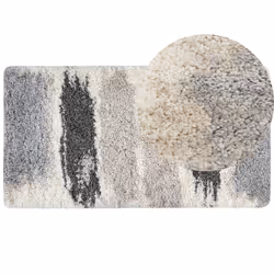 Shaggy Area Rug 80 x 150 cm White and Grey MARTUNI