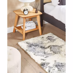 Shaggy Area Rug 80 x 150 cm White and Grey SEVAN