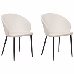 Set of 2 Dining Chairs MASON Light Beige
