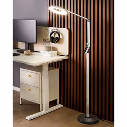 LED Floor Lamp CARINA with Dimmer Metal Silver