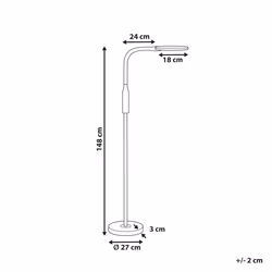 LED Floor Lamp CASSIOPEIA with Dimmer Metal White