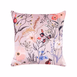 Set of 2 Velvet Cushions Flower Motif 45 x 45 cm Pink ANEMONES