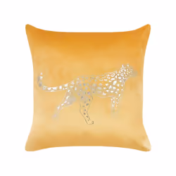 Set of 2 Velvet Cushions Animal Motif 45 x 45 cm Yellow MARULA