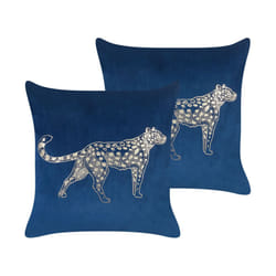 Set of 2 Velvet Cushions Animal Motif 45 x 45 cm Navy Blue MARULA