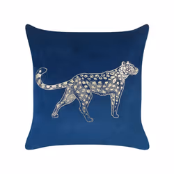 Set of 2 Velvet Cushions Animal Motif 45 x 45 cm Navy Blue MARULA