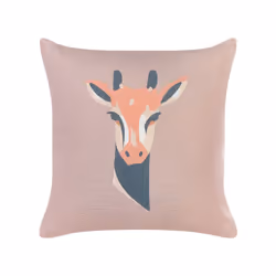 Set of 2 Decorative Cushions Giraffe Motif 45 x 45 cm Pink CANDELABRA