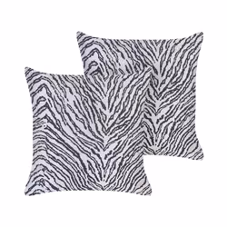 Set of 2 Decorative Cushions in Zebra Stripes 45 x 45 cm Black and White MANETTI