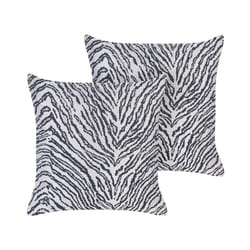 Set of 2 Decorative Cushions in Zebra Stripes 45 x 45 cm Black and White MANETTI