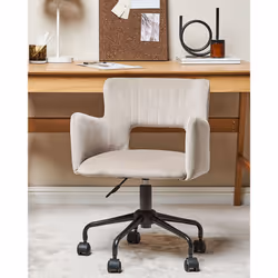 Desk Chair Swivel SANILAC Velvet Taupe