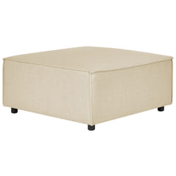 Ottoman APRICA Faux Linen Beige