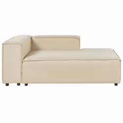 Chaise Longue APRICA Faux Linen Beige