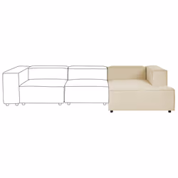 Chaise Longue APRICA Faux Linen Beige