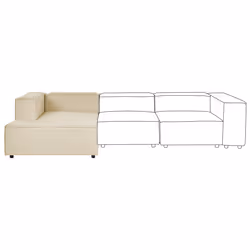 Chaise Longue APRICA Faux Linen Beige