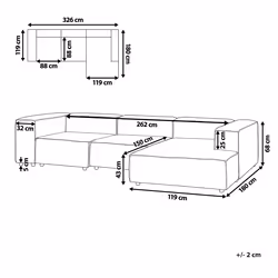 Modular Corner Sofa APRICA Faux Linen Beige 3 Seater Left Hand
