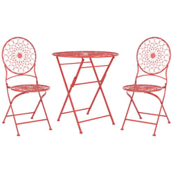 Bistro Set Folding SCARIO Metal Red