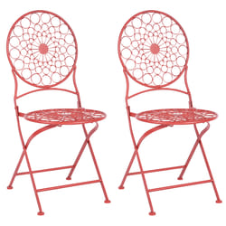 Set of 2 Garden Chairs SCARIO Metal Red