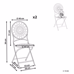 Set of 2 Garden Chairs SCARIO Metal Red