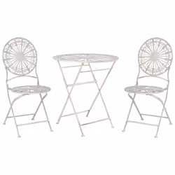 Bistro Set Folding SCAFA Metal White