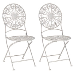 Set of 2 Garden Chairs SCAFA Metal White