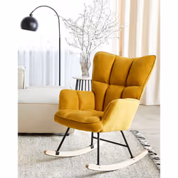 Rocking Chair OULU Fabric Yellow
