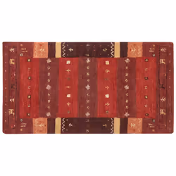 Wool Gabbeh Area Rug 80 x 150 cm Red SINANLI