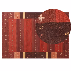 Wool Gabbeh Area Rug 140 x 200 cm Red SINANLI