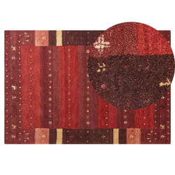 Wool Gabbeh Area Rug 140 x 200 cm Red SINANLI