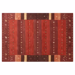 Wool Gabbeh Area Rug 140 x 200 cm Red SINANLI