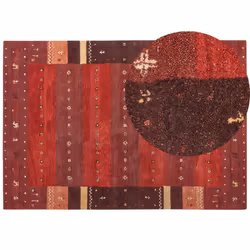 Wool Gabbeh Area Rug 160 x 230 cm Red SINANLI