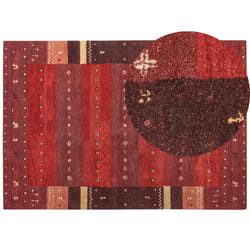 Wool Gabbeh Area Rug 160 x 230 cm Red SINANLI