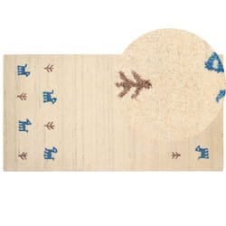 Wool Gabbeh Area Rug 80 x 150 cm Beige YALI