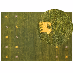 Wool Gabbeh Area Rug 160 x 230 cm Green YULAFI