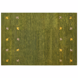 Wool Gabbeh Area Rug 160 x 230 cm Green YULAFI