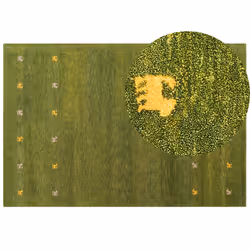 Wool Gabbeh Area Rug 200 x 300 cm Green YULAFI