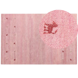 Wool Gabbeh Area Rug 200 x 300 cm Pink YULAFI