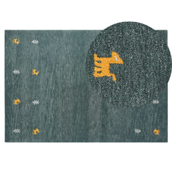 Wool Gabbeh Area Rug 140 x 200 cm Green CALTI