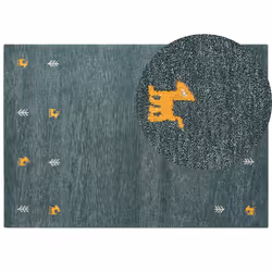 Wool Gabbeh Area Rug 160 x 230 cm Green CALTI