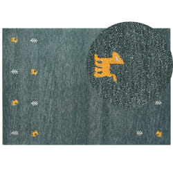 Wool Gabbeh Area Rug 160 x 230 cm Green CALTI
